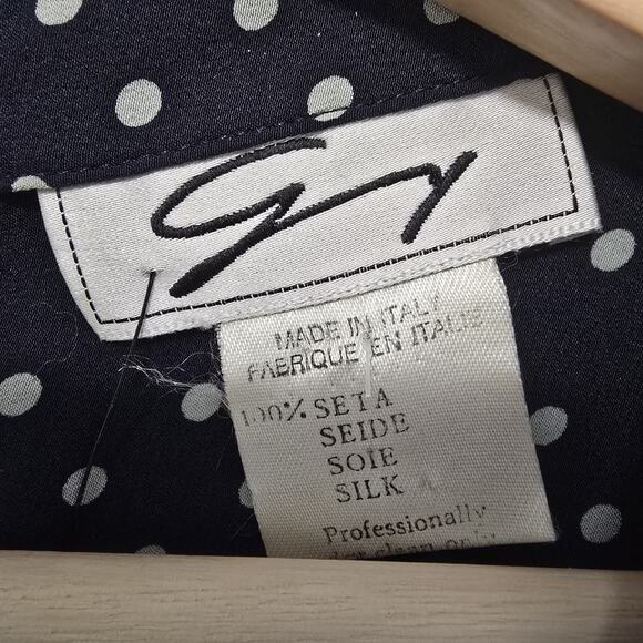 Genny Women's Vintage 100% Italian Silk Cap Sleeve Polka Dot Dress Pinup VTG Sm - Picture 4 of 5